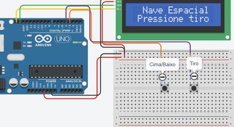 Jogo de nave espacial com Display LCD+I2C e Arduino🚀