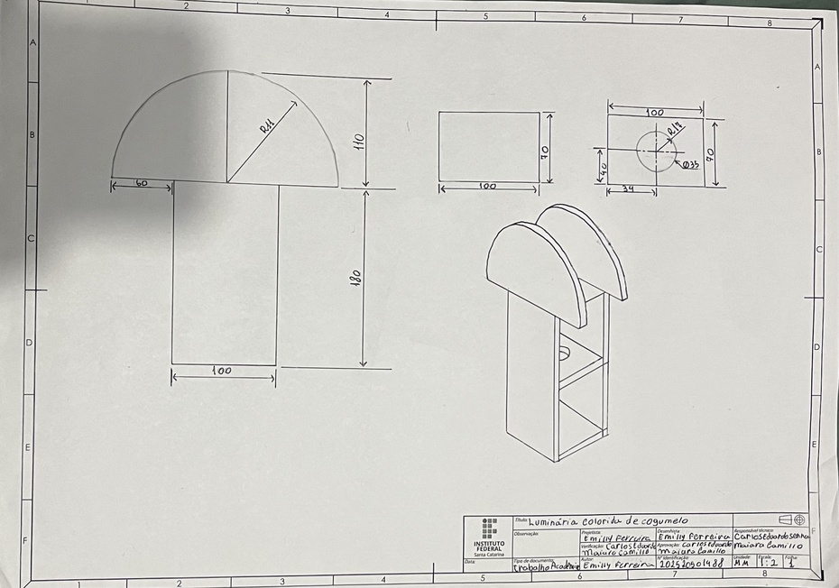 Fizemos o desenho técnico para realizar o corte do MDF