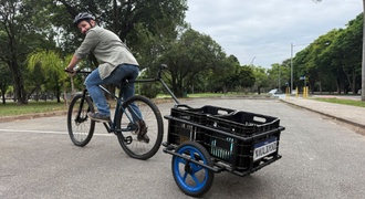 Carretinha de Bicicleta com Canos de PVC