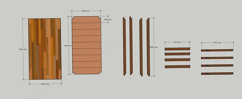 Cortar as peças nas medidas corretas.