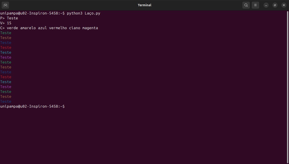 P>
Você pode escrever colquer palavra 
De enter e aparecera isso:

V>
Você pode escrever colquer número que será o numero de veses que a palavra vai ser repetida.
Novamente de enter e aparecera isso
C>
Voce pode escolher colquer uma destas cores:
Vermelho, Azul, Amarelo, Verde, Ciano, Magenta.