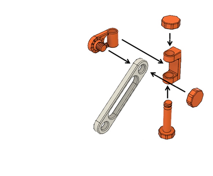Prenda o braço fêmea (ou um braço misto) à junção de parede usando um botão.