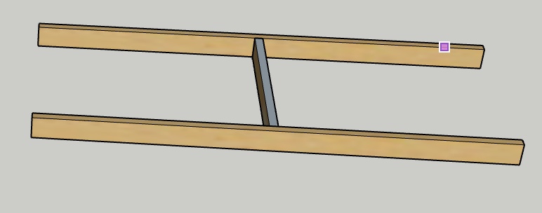 Monte a estrutura de reforço frontal e traseira prendendo ela com a tábua de reforço central usando cola para madeira e pregos ou parafusos ou cavilhas.