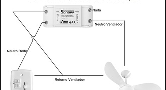 Ligação Sonoff Basic em Ventilador de teto