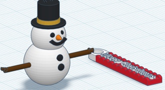 Chaveiro de Boneco de Neve