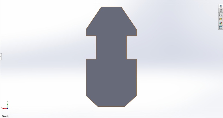 Com o Mockup físico pronto, a próxima etapa era a Modelagem CAD, onde faríamos a modelagem completa das peças que seriam essenciais para a base e o suporte para os componentes, sendo todos medidos de forma precisa para que não houvessem margens de erros que comprometessem o projeto. 

Ao todo fizemos 7 peças, sendo elas duas escamas variadas, a chapa do nosso projeto, dois suportes de cabeça e dois suportes de pescoço todas desenhadas no SOLIDWORKS. 

Depois de prontas enviamos os modelos para a cortadora laser e elas foram produzidas em uma Placa de MDF 3ml 50x40, somente as escamas foram produzidas no papel paraná.