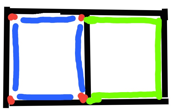 3º Pegue os isopores 2x7,5 e os coloque nas laterais junto com o 2x10 fazendo um ângulo de 90º dos dois lados do isopor 2x10 ( eles tão em verde