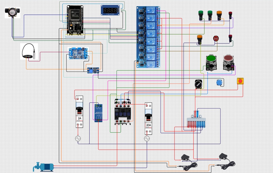 Realize a conexão eletrônica dos componentes de acordo com o diagrama elétrico disponiblizado.
