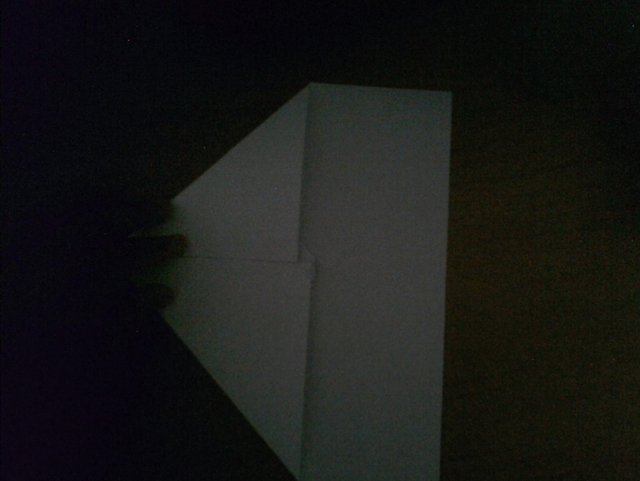 Agora a parte mais fácil. Pegue a língua, e dobre para cima da dobra que acabamos de fazer.