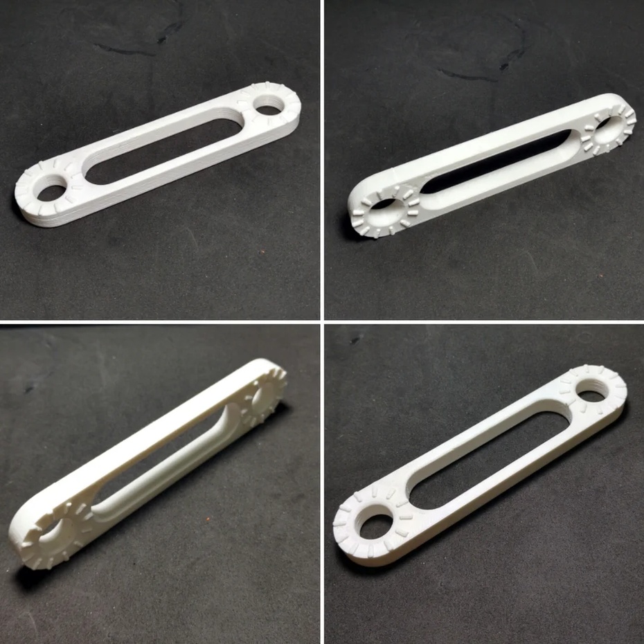 Braço da luminária (tipo fêmea). Semelhante ao apresentado anteriormente, porém possui furos em ambos os lados, através do qual passarão os parafusos para montagem da estrutura;