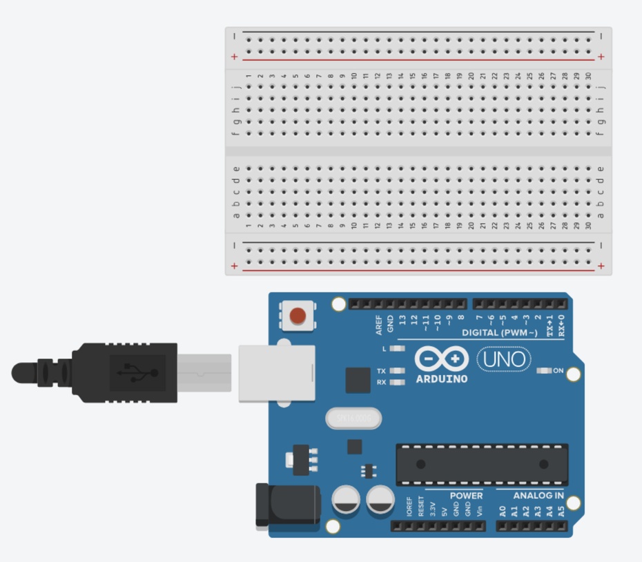 Pegue o arduino e a placa de ensaio (protoboard);