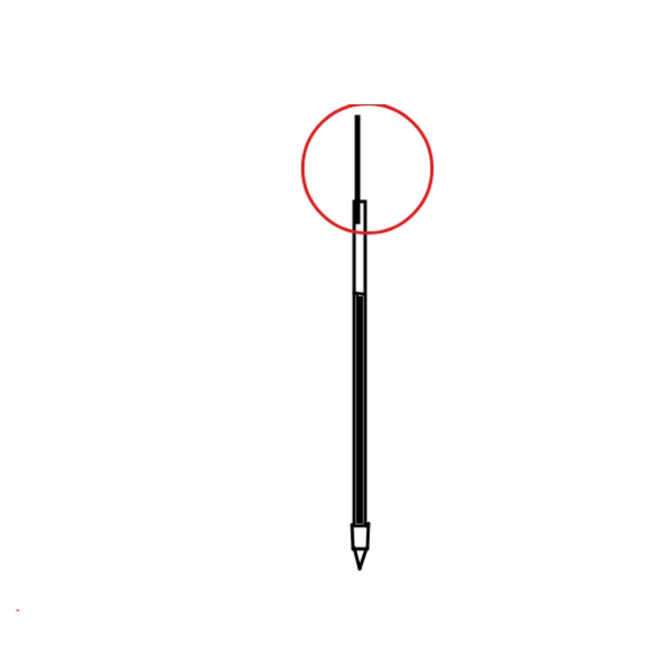 agora iremos colocar um arame (tem que ser um resistente mais durinho, não pode ser um muito fácil de entorta, mole) no tubinho de tinta dessa forma: