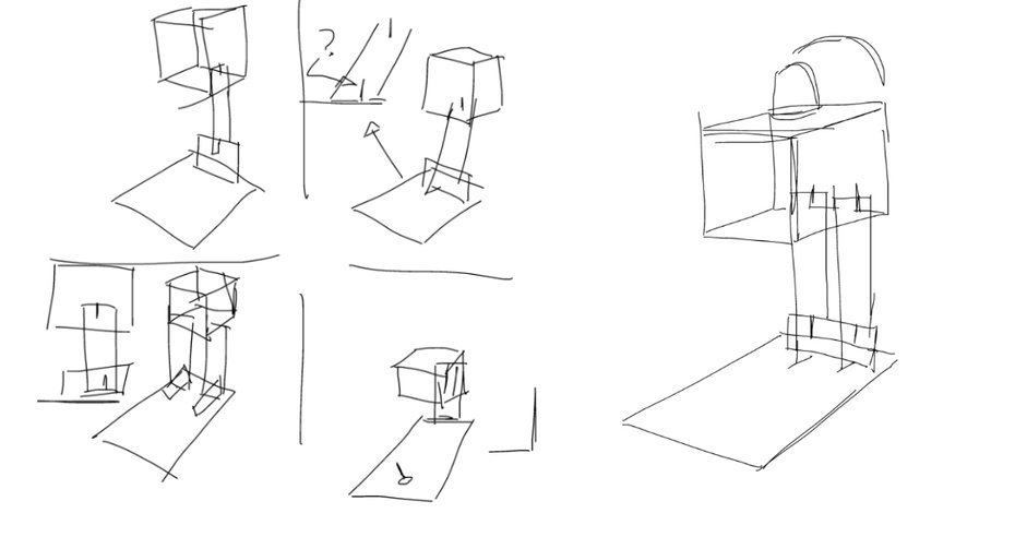 Após estudar as referencias eu busquei criar alguns sketches da minha luminaria e explorar algumas formas.